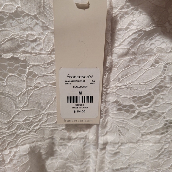 Francesca's Floral White Lace Dress-Size M - Picture 3 of 3